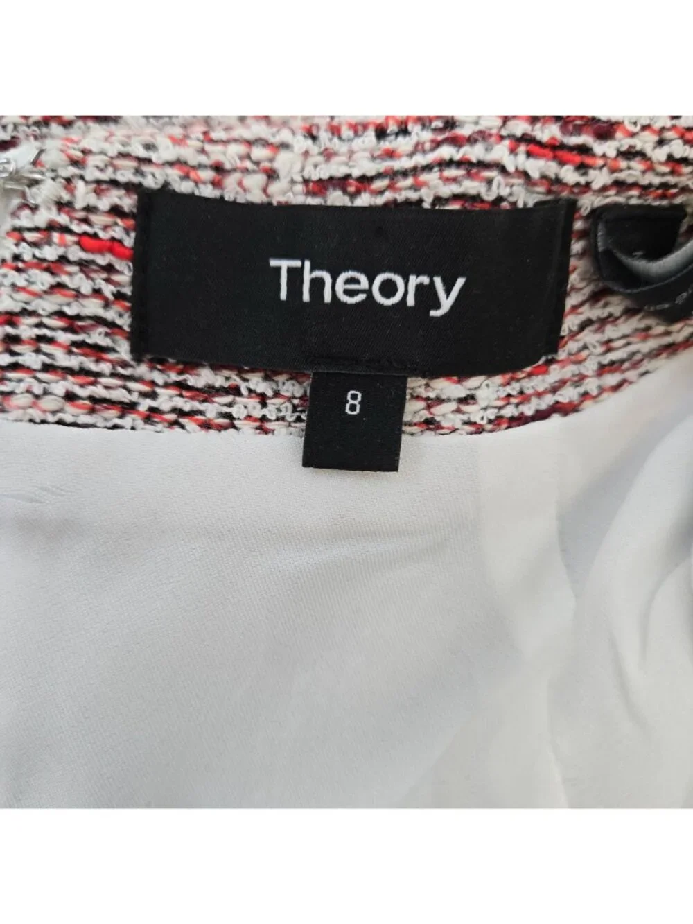Theory Fancy Tweed Mod Belted Mini Shift Dress Size 8